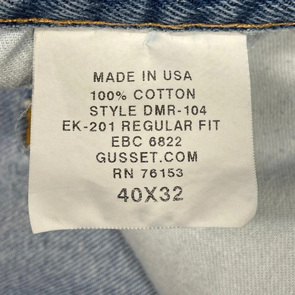 Diamond Gusset Jean Co‎ Regular Fit Mens 40x32 Blue Denim Jeans Made in USA